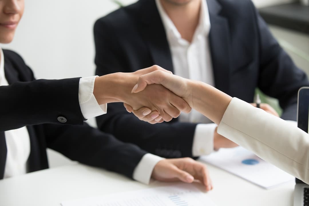 Business handshake — direct payment to sellers